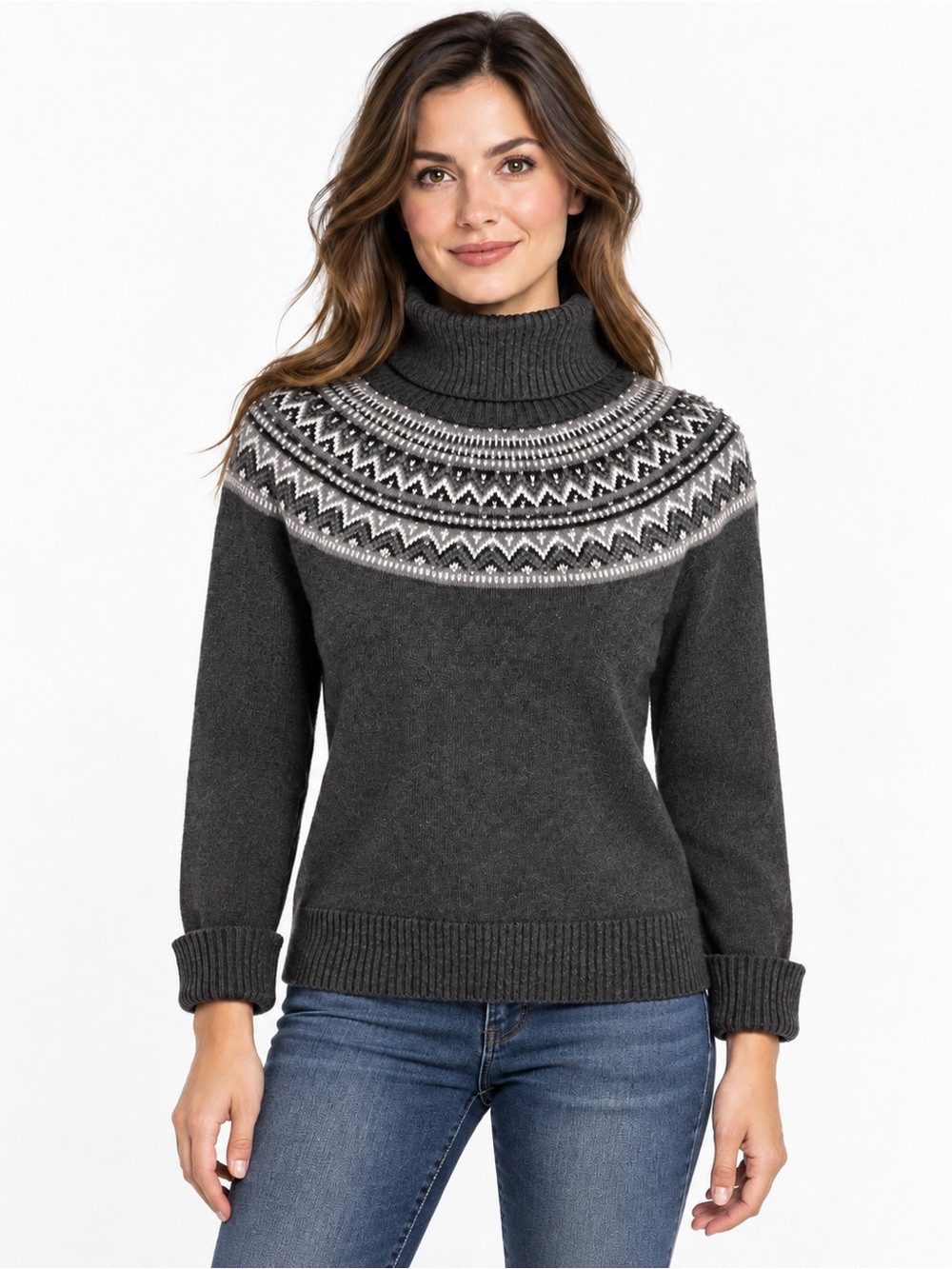 Talbots Fair Isle Turtleneck Sweater Women’s size S